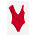 H & M - Vykrojené plavky's vyztuženými košíčky - červená