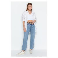 Trendyol Light Blue High Waist Straight Jean