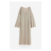 H & M - Oversized šaty z jemně pletené hedvábné směsi - béžová