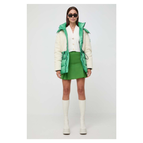 Péřová bunda Karl Lagerfeld dámská, zelená barva, zimní