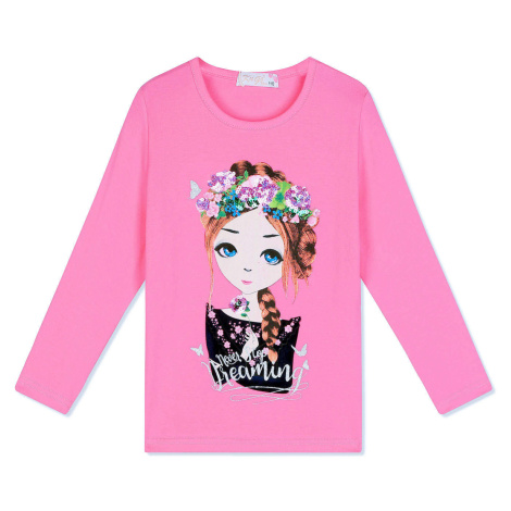 Dívčí triko - KUGO JC0718, světle růžová Barva: Růžová