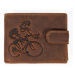 WILD Luxusní pánská peněženka s cyklistou - hnědá