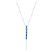 JVD Stříbrný náhrdelník s modrými zirkony SVLN0710S75M145