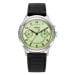 Vulcain Monopusher Heritage - Green - Black Carbon Leather Strap