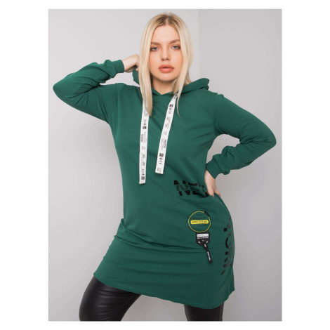 Velká zelená tmavě zelená bavlněná tunika Fashionhunters