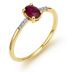 Zlatý prsten s rubínem a diamanty L'amour Diamonds JR11384RBY + dárek zdarma