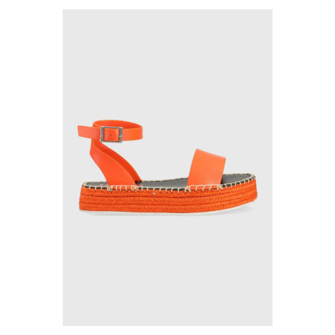 Sandály HUGO Sun dámské, oranžová barva, na platformě, 50493066 Hugo Boss