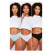 Trendyol Curve Packaged 2 Black - 2 White- 1 Blue Plus Size Briefs