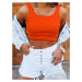 ORANŽOVÝ ŽEBROVANÝ CROP TOP MY DARLING Oranžová