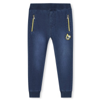 Chlapecké riflové kalhoty / tepláky KUGO TM8259K, tmavší modrá / žluté zipy Barva: Modrá