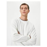 Koton Crew Neck Sweatshirt Long Sleeve Raised