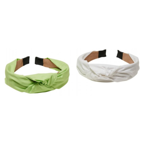 Light Headband With Knot 2-Pack - lightmint/white