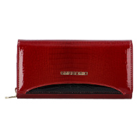 Luxusní dámská kožená peněženka v lakovaném provedení Samiri, červená/černá