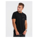 Ombre Clothing Zajímavé tričko s ozdobnou kapsou černé V1 TSPT-0154