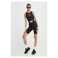 Cyklistické šortky adidas Performance černá barva, s potiskem, high waist, IP9962