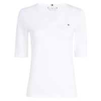 Tommy Hilfiger T-shirt - SLIM V-NK TOP 1/2 SLV white