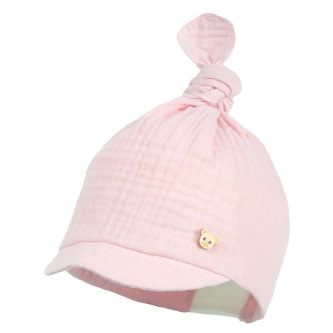 Dětská bavlněná čepice Jamiks růžová barva, z tenké pleteniny