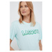 Bavlněné tričko Lacoste tyrkysová barva