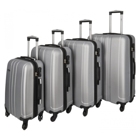 Skořepinové cestovní kufry stříbrné sada - RGL Blant XS, S, M, L stříbrná