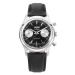 Vulcain Chronograph 70's - Black / Silver - Black Carbon Leather Strap