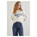 Bianco Lucci Women's Three-Thread Printed Rayon Sweatshirt