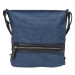 Velká středně modrá kabelka a batoh 2v1 s texturou