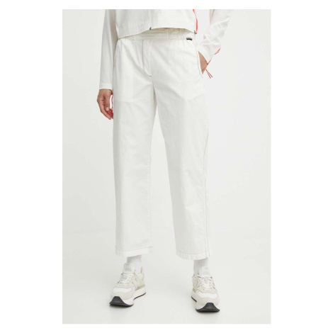 Kalhoty Napapijri M-Aberdeen dámské, béžová barva, jednoduché, high waist, NP0A4I4SN1A1