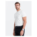 Krémové pánské tričko s kapsičkou Ombre Clothing