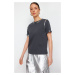 Trendyol Anthracite Gilded Loose/Comfortable Pattern Knitted T-Shirt