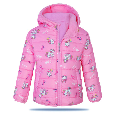 Dívčí bunda podzimní/ zimní- KUGO KM9923, růžová Barva: Růžová