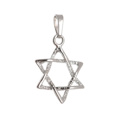 Stříbrný přívěšek židovská hvězda STRZ0458F