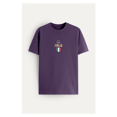 Tričko, Barva Fialová , s Potiskem Calcio Italia Hedrix