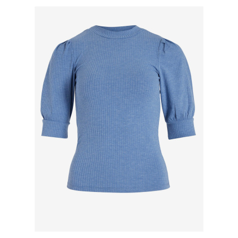 Modré dámské žebrované tričko VILA Felia