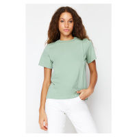 Trendyol Mint Crew Neck Ribbed Regular Knitted T-Shirt