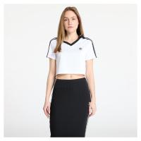 Top adidas Adicolor Football Jacquard V-Neck Crop Polo Shirt White