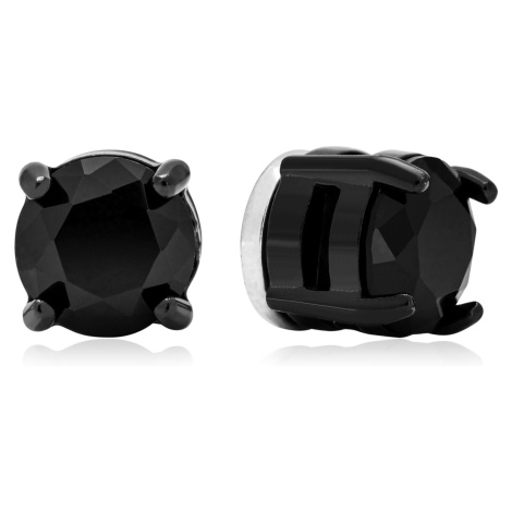 Troli Třpytivé černé náušnice s magnetem 2v1 (pecky, mini brož)