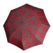 Doppler Carbonsteel Mini Woven Karo - dámský skládací deštník, červená, káro / kostka