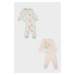 DEFACTO Baby Girl 4-Piece Pajama Set Fruit Patterned Combed Cotton Long Sleeve Top Long Bottom