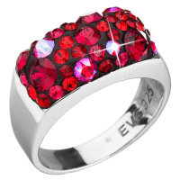 Evolution Group Stříbrný prsten s krystaly Swarovski červený 35014.3 cherry