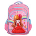 Dětský látkový školní batoh Princezna s květinou, světle růžová