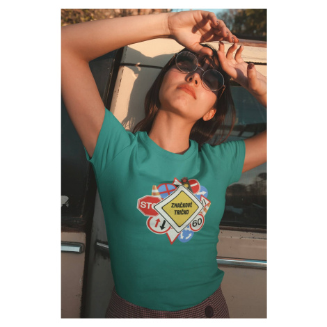 Dámské tričko Značkové tričko Barva: Smaragdově zelená