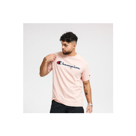 Champion Script Logo Crewneck Tee růžové