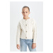 DEFACTO Girl's Knitwear Crew Neck Button Closure Cardigan