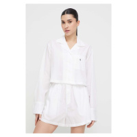 Bavlněné pyžamo Polo Ralph Lauren bílá barva, bavlněná