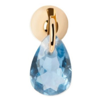 PDPAOLA Elegantní pozlacená single náušnice se zirkonem Blue Lily Gold PG01-202-U