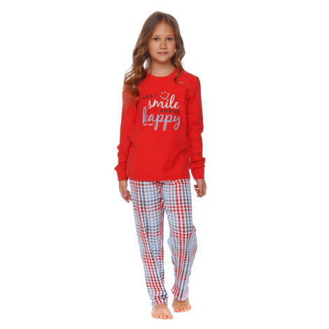 Dívčí pyžamo Flow červené smile dn-nightwear