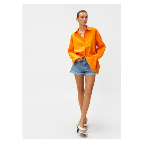 Koton Standard Shirt Collar Orange Women's Shirts 3sak60019pw