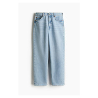 H & M - Slim Straight High Ankle Jeans - modrá