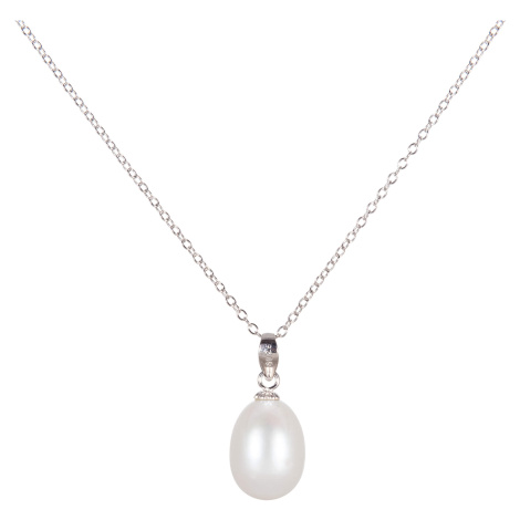 JwL Luxury Pearls Stříbrný náhrdelník s pravou perlou JL0436 (řetízek, přívěsek)cm