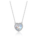 GRACE Silver Jewellery Stříbrný náhrdelník Swarovski Elements Angela srdce, stříbro 925/1000 NH-